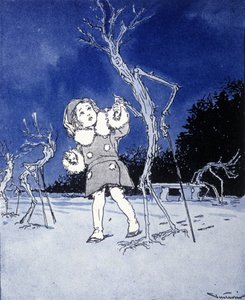 Illustrazione per "La storia di Peter Pan", favola di James Matthew Barrie (JM o J. M. Barrie) da Gustavo Gustavino Rosso