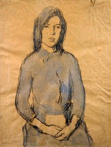 Ragazza, mani appoggiate in grembo da Gwen John