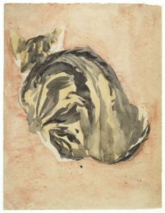 Gatto tartarugato seduto da Gwen John