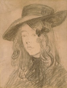 Winifred John con un grande cappello da Gwen John