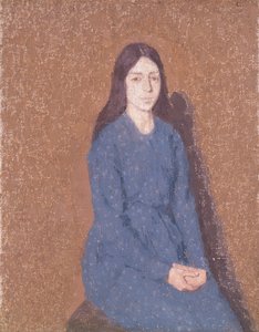 Ragazza in un vestito blu, 1900-1935 da Gwendolen Mary John