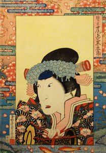 Attore Kabuki Onoe Kikugorō III come Shizuka Gozen da Gyokuryutei Shigeharu