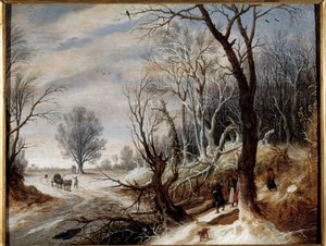 Paesaggio innevato da Gysbrecht Lytens or Leytens