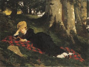 Donna che legge in una foresta da Gyula Benczúr