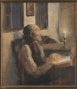 Il vecchio uomo alla luce della candela da H.A. Brendekilde