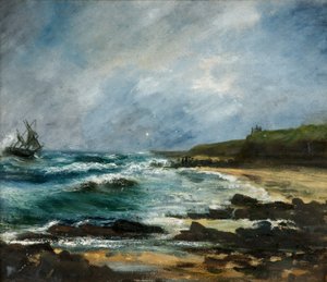 Naufragio del ketch russo Julerneck al largo delle scogliere di Marsden da H.C.B. Scott