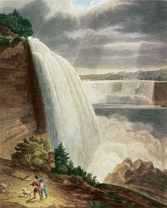 Cascate del Niagara, parte della cascata americana dal piede della scala, inciso da J. Hill, pub. da H.L.Megarcy