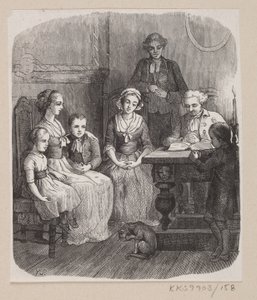 Illustrazione per "Alt paa sin rette Plads" in H.C. Andersen, "Fiabe e Storie", Volume 2 da H.P. Hansen