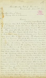 Lettera di H. T. Reid, quartier generale, Post of Providence, Louisiana, al Brigadiere Generale Elias S. Dennis, 22 giugno 1863 da H.T. Reid