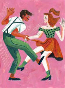 Coppia di ballerini di swing