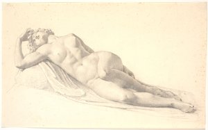 Baccante dormiente. Studio o disegno dopo la prima statua a grandezza naturale di Bissen