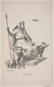 Odin. Illustrazione per la storia della Danimarca di Fabricius 1, 112.