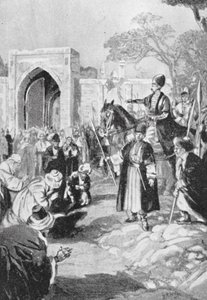 Bokhara apre il suo Cancello al Mongolo Ogodai Khan, AD 1231 da H. M. (after) Burton