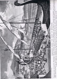 Carausius che prende la flotta a Boulogne, illustrazione da 