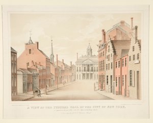 Veduta della Federal Hall di New York da H. R. Robinson