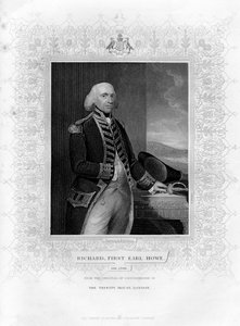 Richard Howe 1726-1799, 1° conte Howe, ammiraglio inglese, XIX secolo da H. Robinson