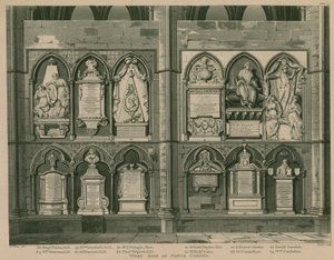 Lato ovest di Poets Corner, Westminster Abbey, Londra da H. Villiers