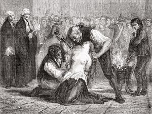 La tortura di Madame de la Motte, inciso da Meyer-Heine, da 