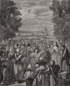 Le donne marciano su Versailles, 5-6 ottobre 1789, inciso da Pannemaker-Ligny, da 