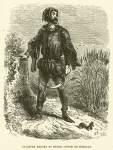 Gulliver inizia a pensare poco di sé (incisione) da after Hablot Knight Browne