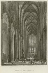 Cattedrale di Amiens, vista della navata, vista est da Hablot Knight Browne
