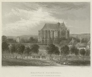 Cattedrale di Beauvais, con la chiesa di St Etienne in lontananza