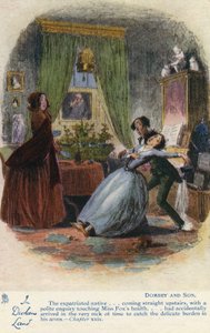 Nella terra di Dickens - Dombey e figlio Cartolina, c.1907 da Hablot Knight Browne