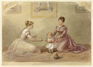 Signore che Incoraggiano il Bambino a Camminare