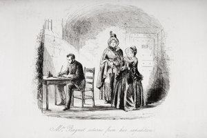 La signora Bagnet ritorna dalla sua spedizione, illustrazione da 