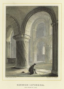 Cattedrale di Norwich, vista attraverso la navata da Hablot Knight Browne