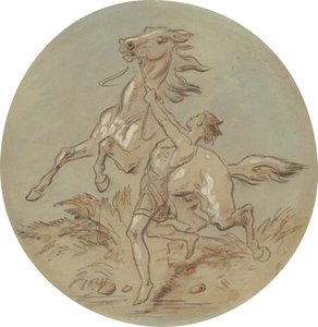 Uno dei diciotto disegni per una serie di piatti che illustrano Venere e Adone