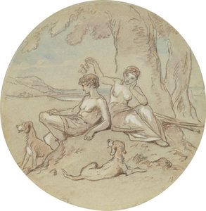 Uno dei diciotto disegni per una serie di piatti che illustrano Venere e Adone