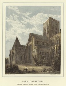 Cattedrale di York, transetto settentrionale, torre centrale e sala capitolare da Hablot Knight Browne