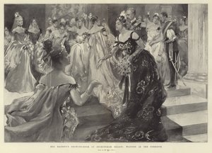 Il salotto di Sua Maestà a Buckingham Palace (incisione) da Hal Hurst