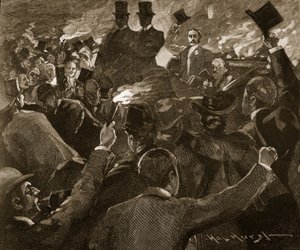 Mr Balfour a Dublino: processione con torce, illustrazione da 