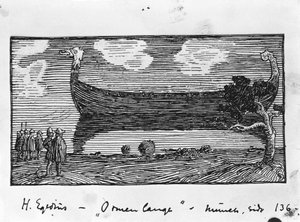 Ormen lange (inchiostro su carta) da Halfdan Egedius