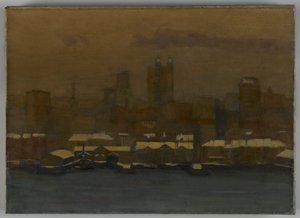 Fronte del fiume, New York in inverno, c.1912