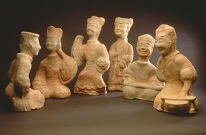 Gruppo di musicisti, ballerini e servitori