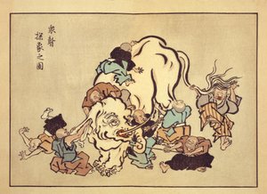 Monaci ciechi che esaminano un elefante da Hanabusa Itcho