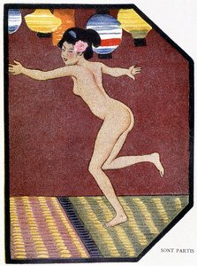 Giovane giapponese nuda che danza - in "Bambola giapponese" di Félicien Champsaur, ill. Hanafusa Itcho, Parigi
