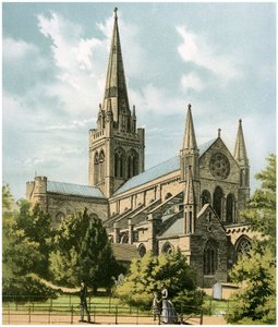 Cattedrale di Chichester, Sussex, c1870 da Hanhart