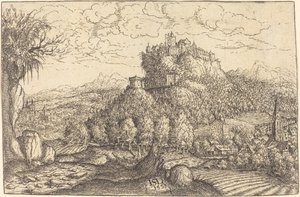 Paesaggio con un castello al centro da Hanns Lautensack