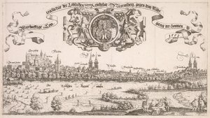 Veduta panoramica di Norimberga: porzione centrale, 1552