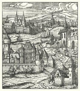 Wiener Neustadt, Austria, luogo di nascita di Massimiliano I, Sacro Romano Imperatore da Hans (after) Burgkmair