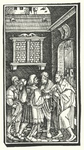 Xilografia da De Remediis Utriusque Fortunae (Rimedi per la Fortuna Buona e Cattiva) di Petrarca da Hans (after) Burgkmair