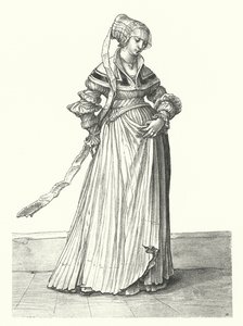 Costume di una donna di Basilea (incisione) da Hans (after) Holbein the Younger