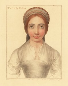 Lady Parker, moglie di Sir Henry Parker (incisione) da Hans (after) Holbein the Younger