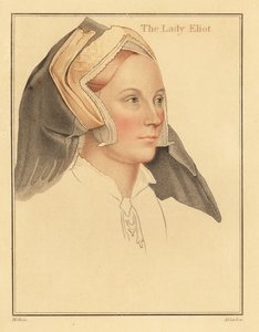 Margaret, Lady Elyot, morta nel 1569 (incisione) da Hans (after) Holbein the Younger