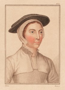 Ritratto di una donna sconosciuta dalla corte di Re Enrico VIII (incisione) da Hans (after) Holbein the Younger
