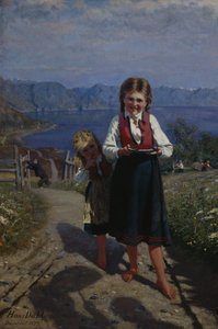 Due sorelle con fragole da Hans Andreas Dahl